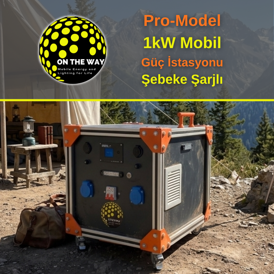 OTW Pro-Model 1000W Mobil Güç İstasyonu | LiFePo4 Bataryalı Şebeke Şarjlı