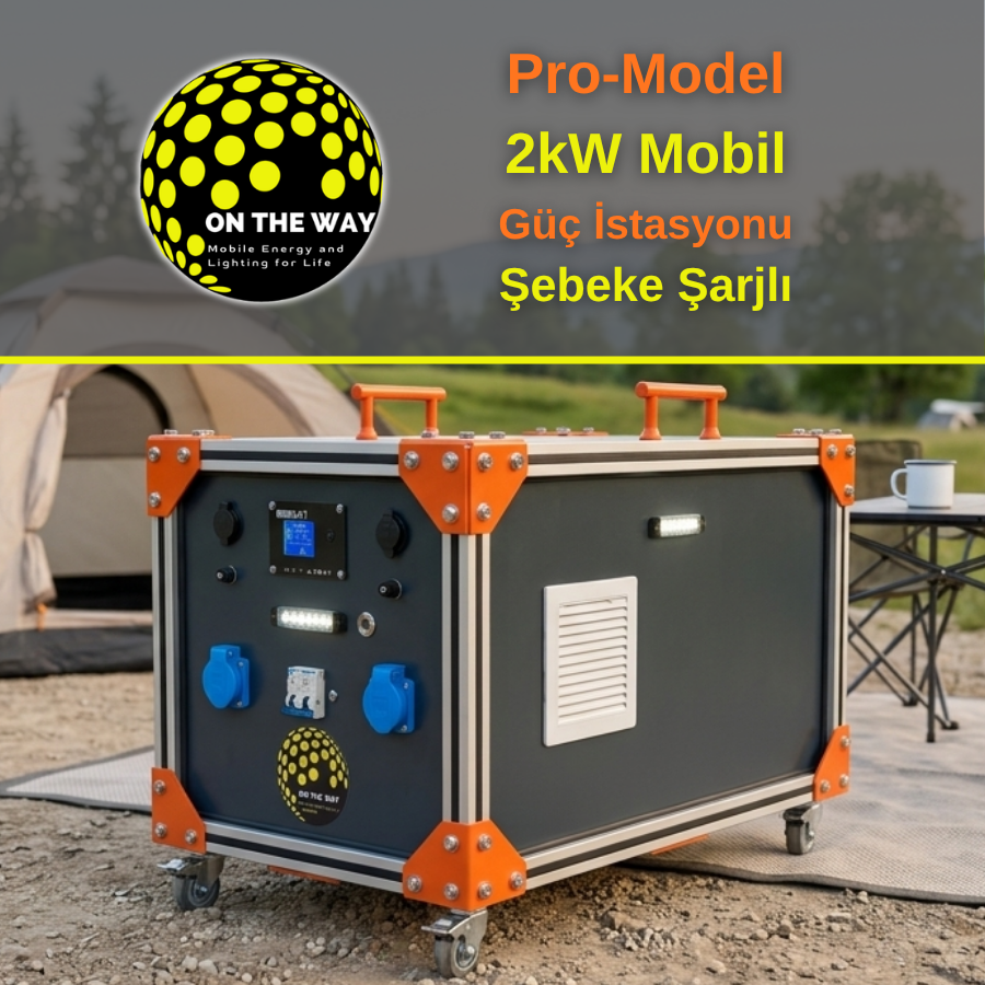 OTW Pro-Model 2000W Mobil Güç İstasyonu | LiFePo4 Bataryalı Şebeke Şarjlı