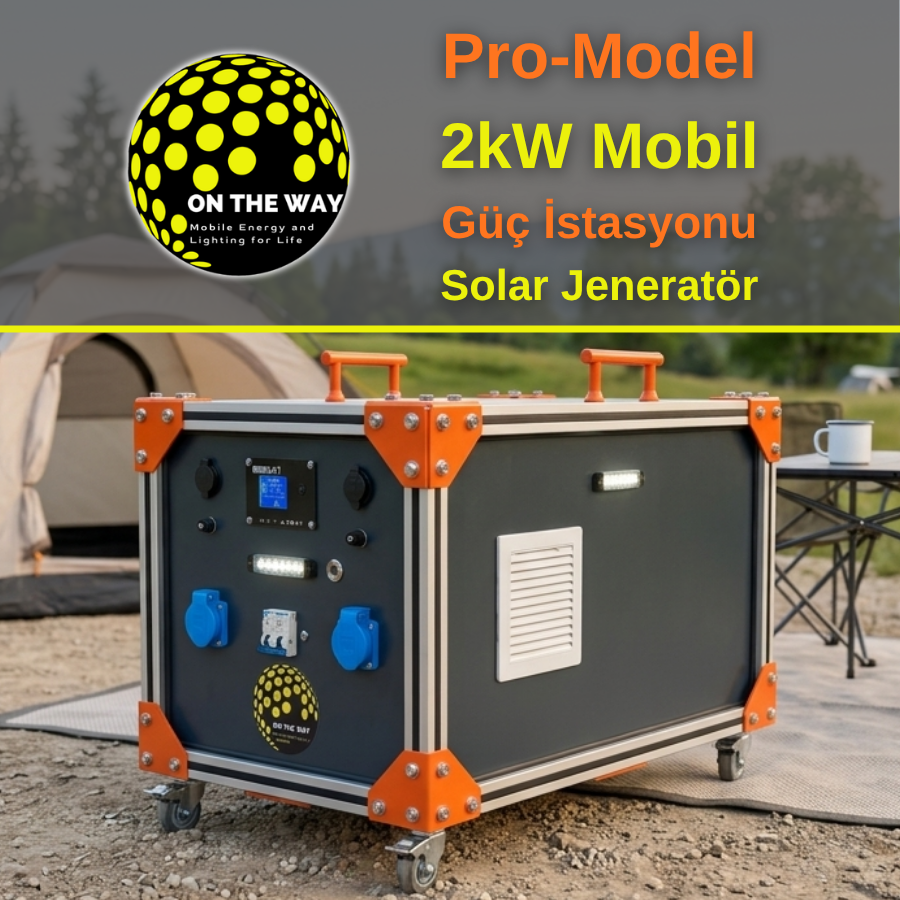 OTW Pro-Model 2000W Mobil Güç İstasyonu | LiFePo4 Bataryalı Solar Jeneratör