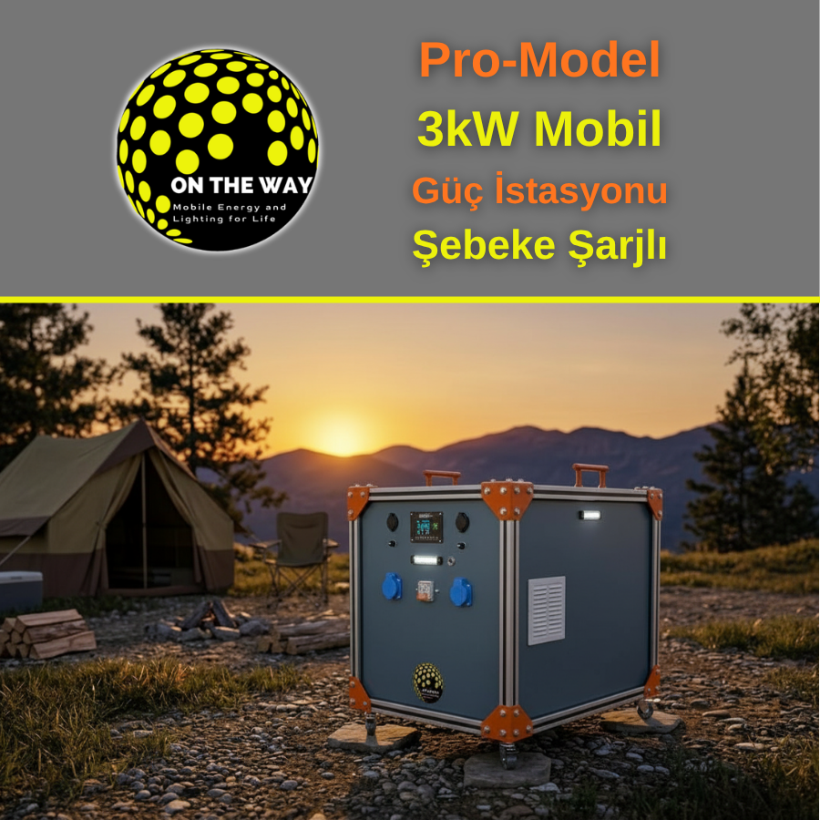 OTW Pro-Model 3000W Mobil Güç İstasyonu | LiFePo4 Bataryalı Şebeke Şarjlı