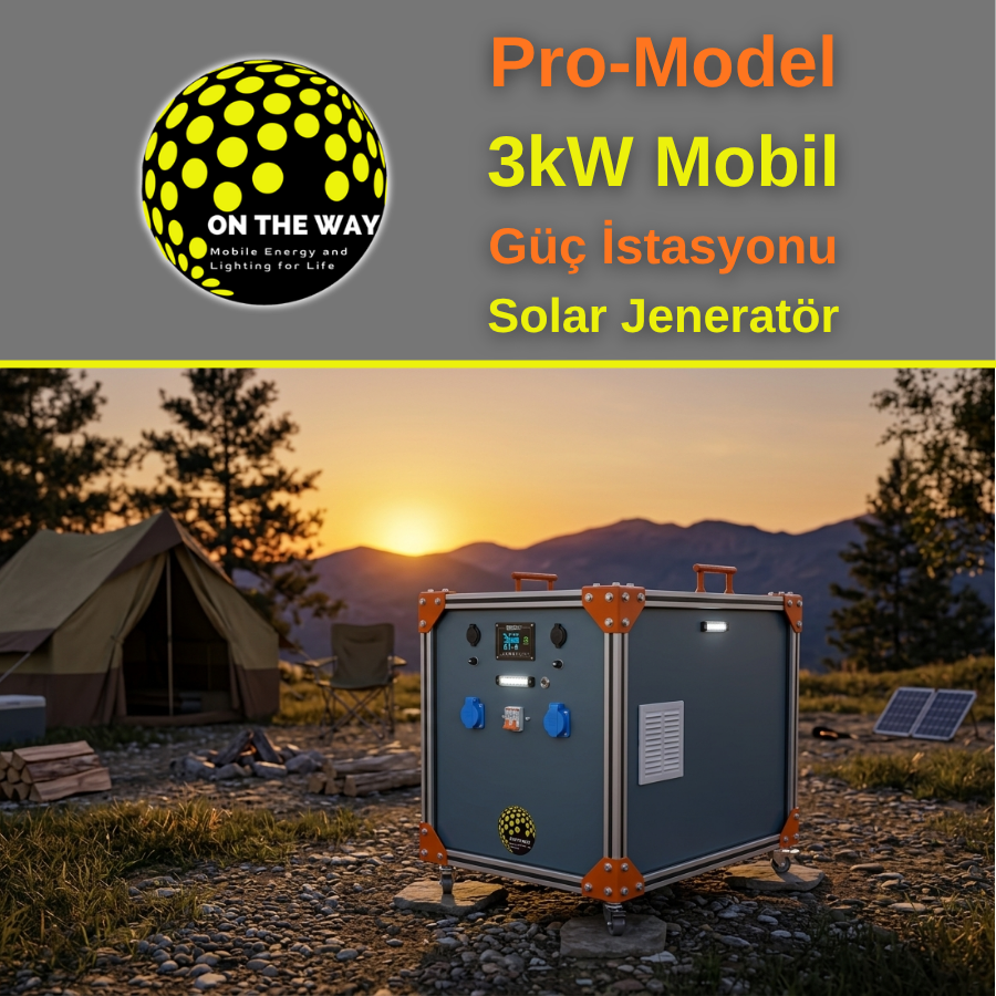 OTW Pro-Model 3000W Mobil Güç İstasyonu | LiFePo4 Bataryalı Solar Jeneratör